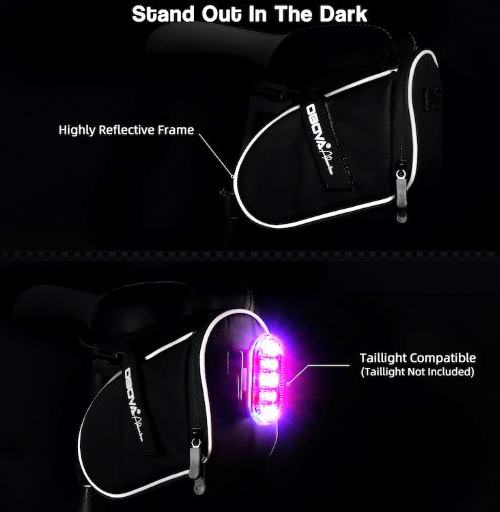 Reflective Bicycle Underseat Bag Ride safely at night obova